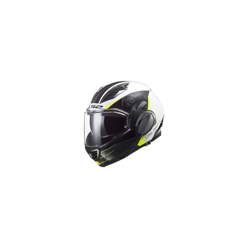 CASCO ABATIBLE 180° LS2 VALIANT II CODEX BLANCO CON NEGRO - FF900