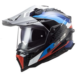 CASCO LS2 EXPLORER CARBONO FRONTIER NEGRO CON AZUL - MX701