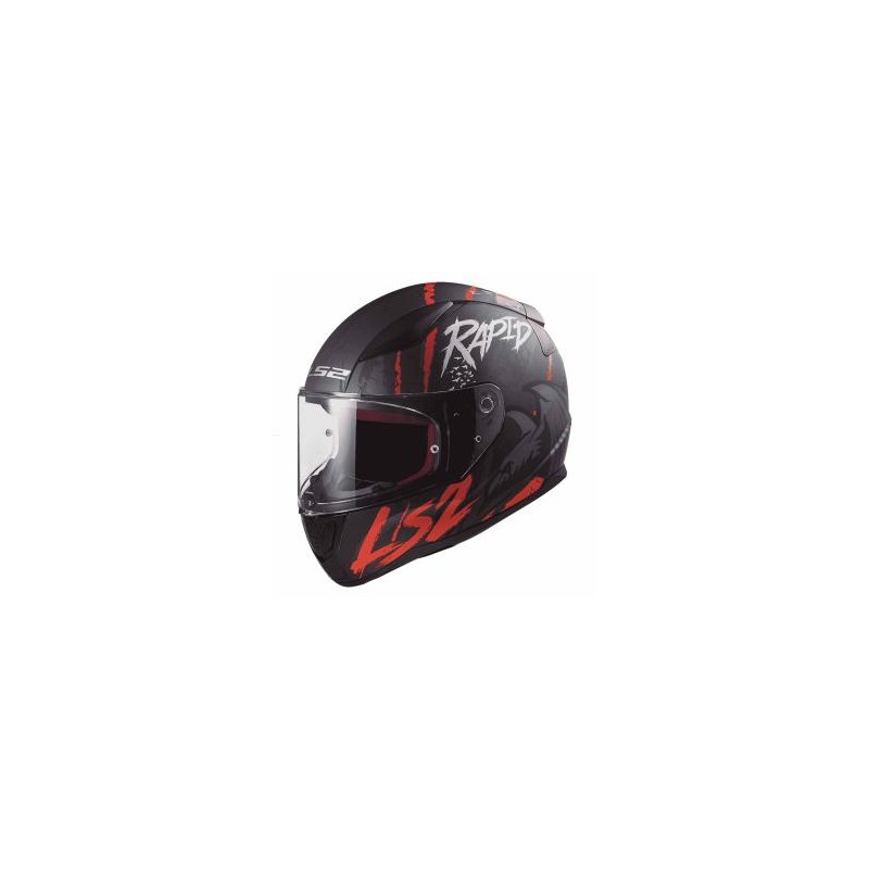 CASCO CERRADO LS2 RAVEN NGO BCO ROJ MATE - FF353