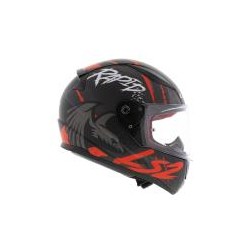 CASCO CERRADO LS2 RAVEN NGO BCO ROJ MATE - FF353