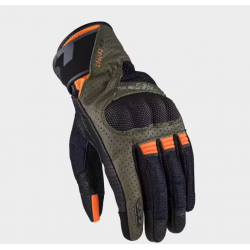 GUANTES DE PIEL LS2 RAPTOR VERDE CON NARANJA - RAPTOR