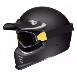 CASCO ILM de motocicleta de cara completa vintage para adultos y hombres, visera interior compatible con ciclomotor, ATV, Cruise