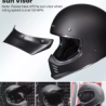 CASCO ILM de motocicleta de cara completa vintage para adultos y hombres, visera interior compatible con ciclomotor, ATV, Cruise