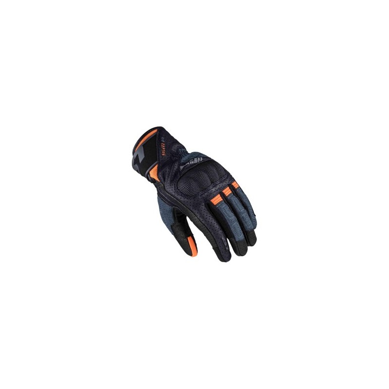 GUANTES DE PIEL LS2 RAPTOR AZUL CON NARANJA - RAPTOR