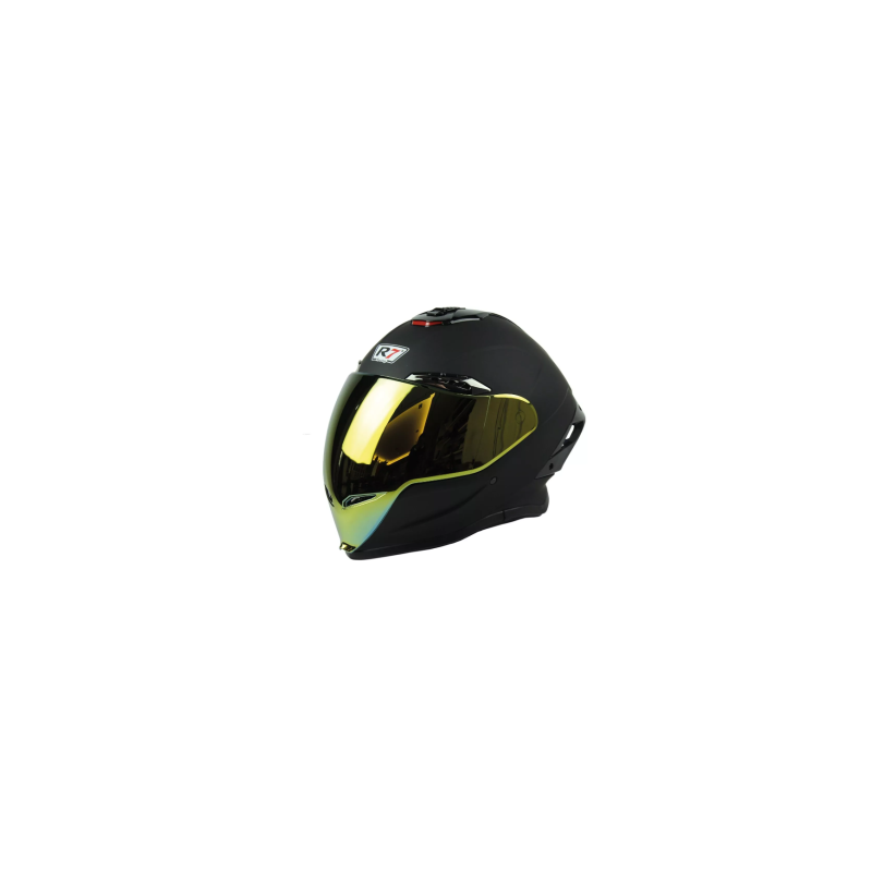 Casco R7 Ultra Deportivo Tipo Icon Negro Oro Dot