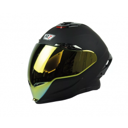 Casco R7 Ultra Deportivo Tipo Icon Negro Oro Dot
