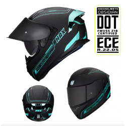 Casco Hax Obsidian 1.0 Turquesa Con 22.05