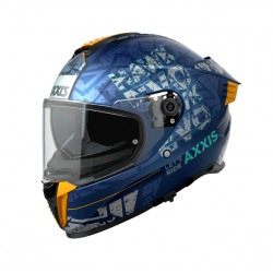 Casco Axxis Hawk Lets Ride C7 BLUE Doble Certificación