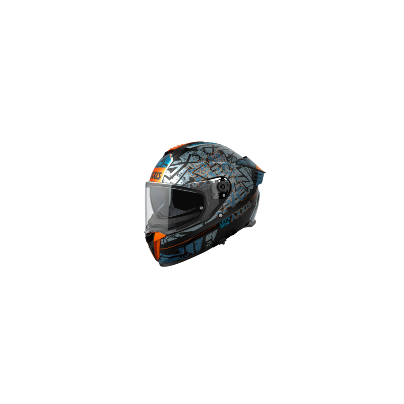 Casco Axxis Hawk Lets Ride B7 BLUE GREY Doble Certificación