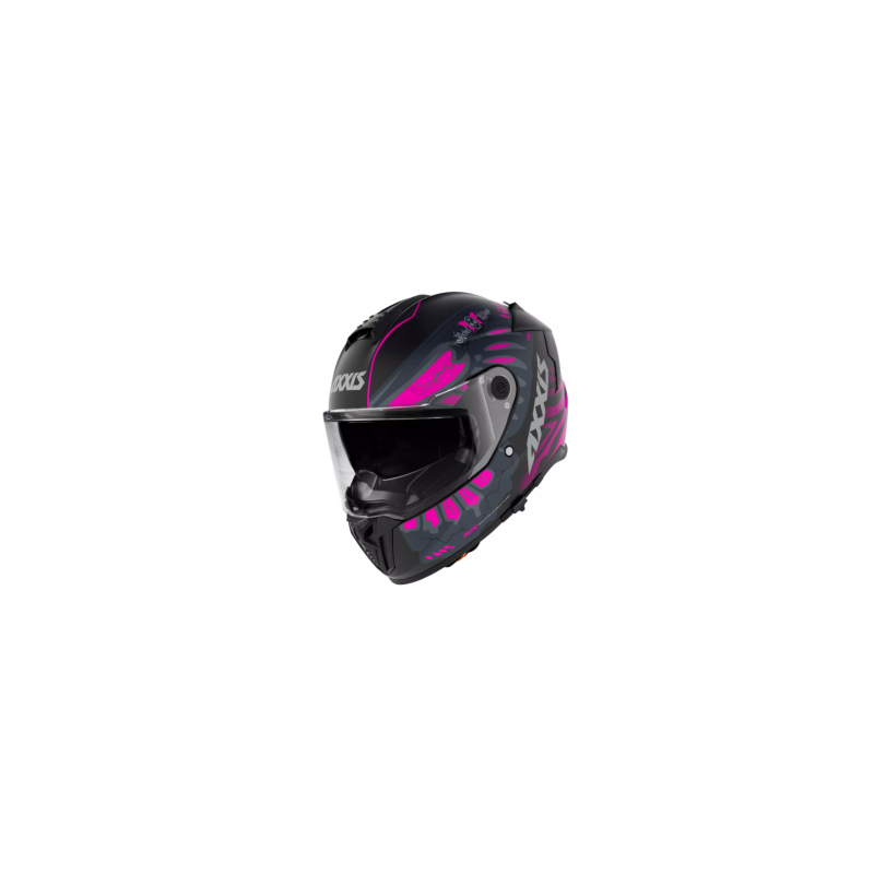 Casco Axxis Hawk Rebel Wings B8 Rosa Doble Certificación
