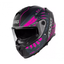 Casco Axxis Hawk Rebel Wings B8 Rosa Doble Certificación