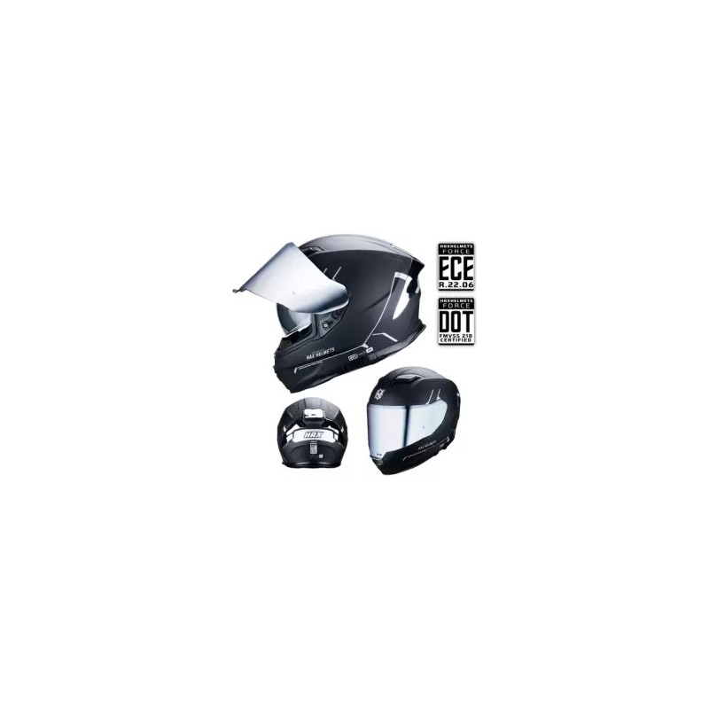 Casco Hax Force 2.0 Negro Plata