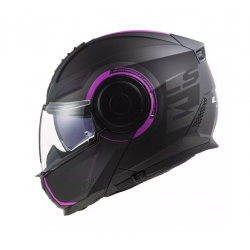 Casco Ls2 Scope Arch Abatible Negro Rosa Astro
