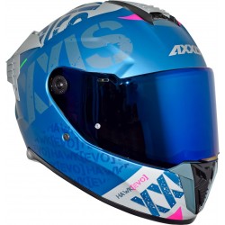 Casco Axxis Hawk Spiffy Axxis B7 Azul Mate Doble Certificación