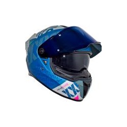 Casco Axxis Hawk Spiffy Axxis B7 Azul Mate Doble Certificación