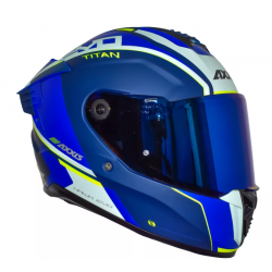 Casco Axxis Hawk B7 Titan Azul Mate Doble Certificación